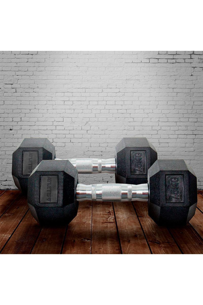 Pack de 2 Mancuernas Hexagonales 7,5 Kg Negro-5