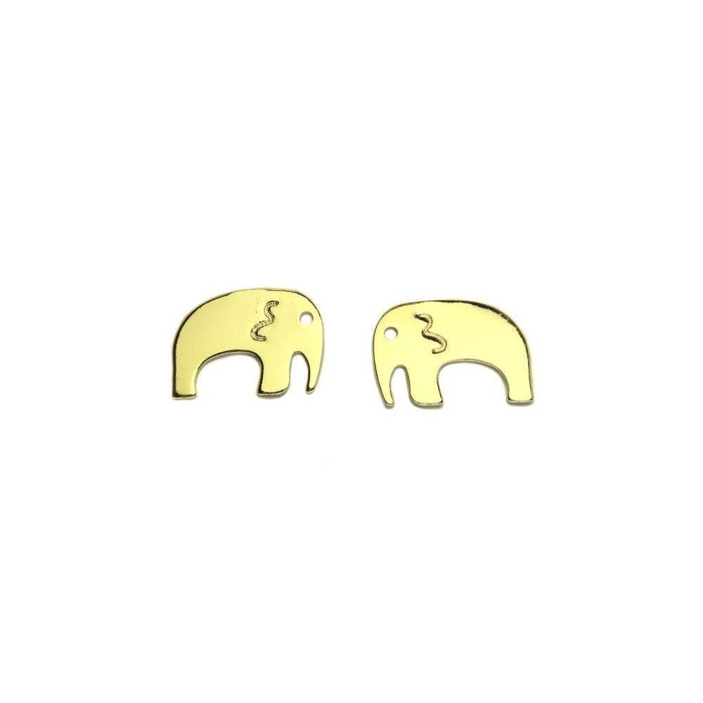 Aros Elefante Lámina Enchapado Oro 18K-0