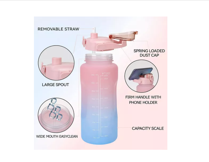 Pack 2 Botellas Agua Motivacional De 2Ltrs Y 900ML-3