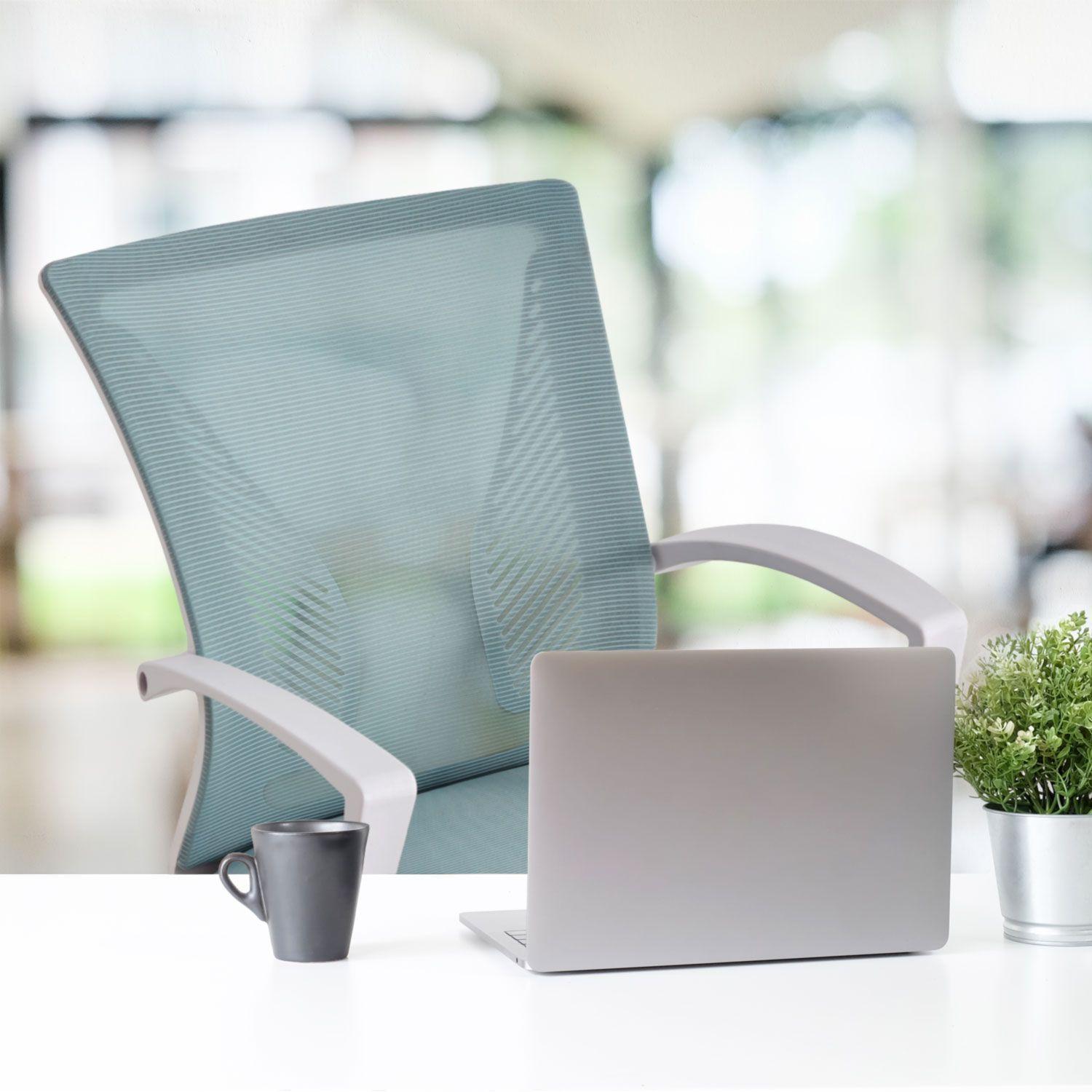 Silla de Oficina Respaldo Malla Base Metal Gris-3