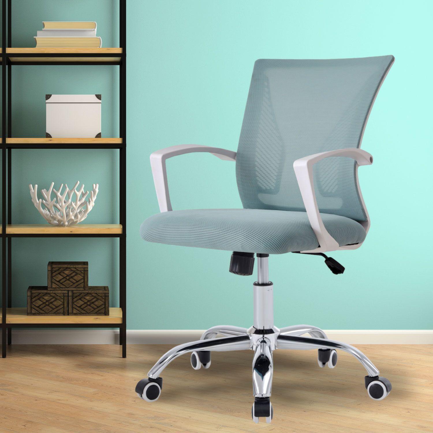 Silla de Oficina Respaldo Malla Base Metal Gris-1
