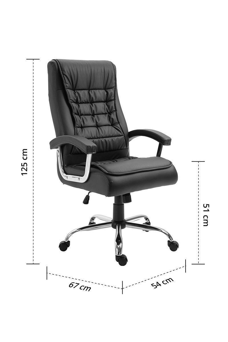 Silla Oficina Apoyabrazo Cromado Negro-30