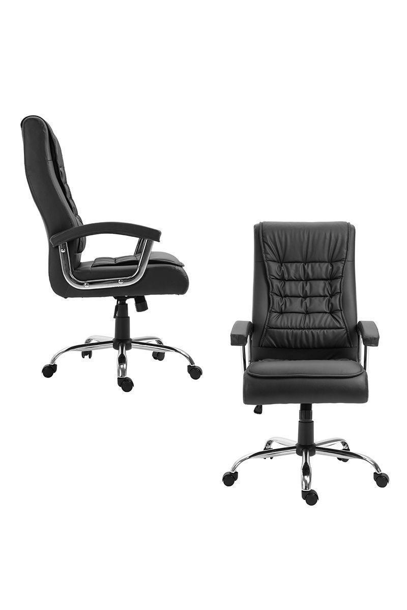 Silla Oficina Apoyabrazo Cromado Negro-31