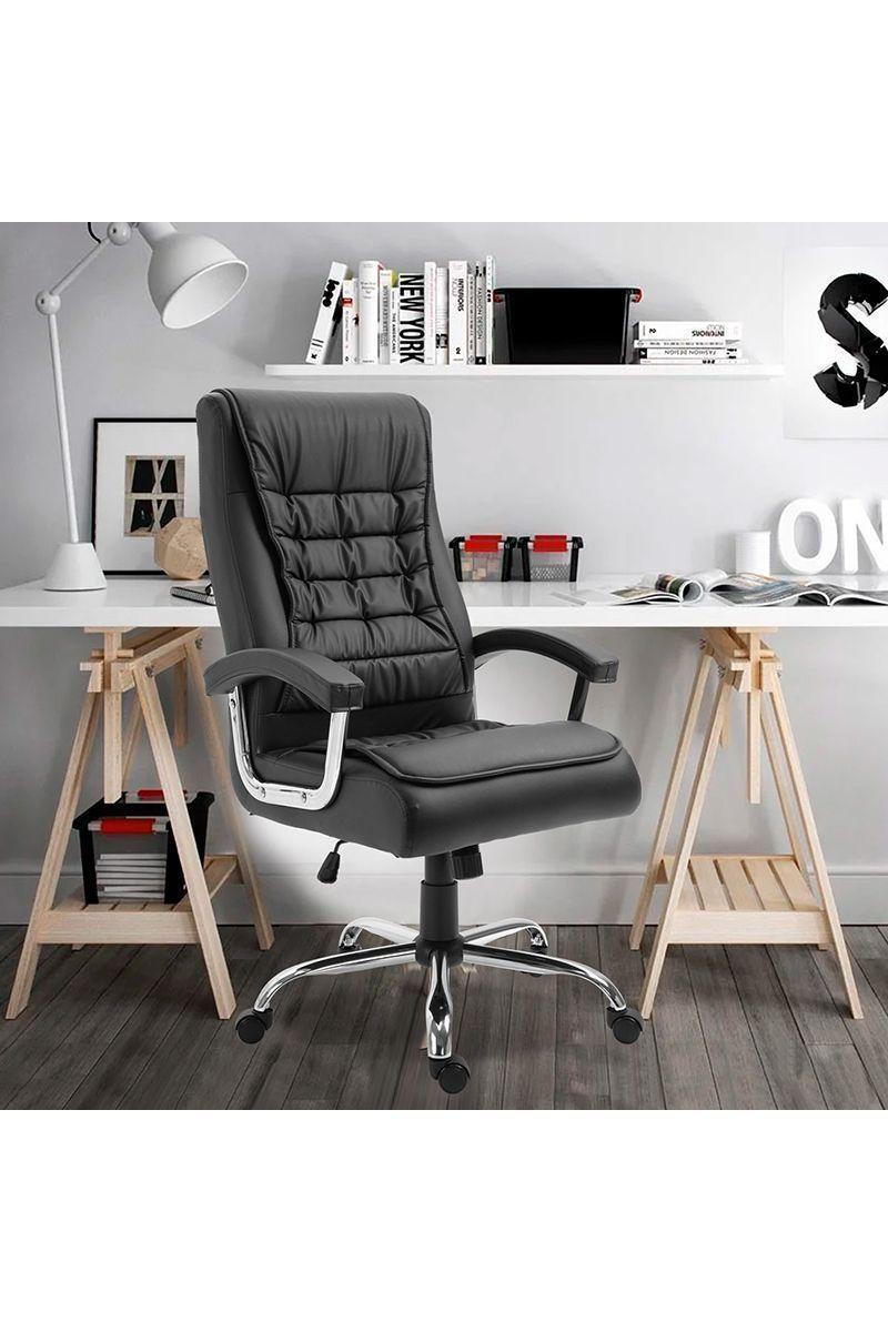 Silla Oficina Apoyabrazo Cromado Negro-32