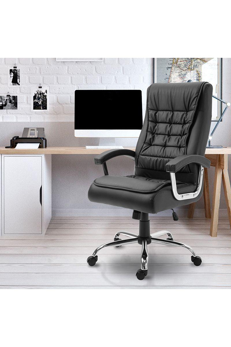 Silla Oficina Apoyabrazo Cromado Negro-25