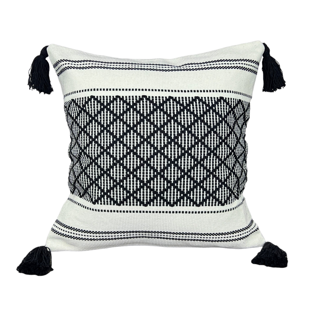 Pack De 2 Fundas De Cojín Tejidas Líneas 45x45cm-0