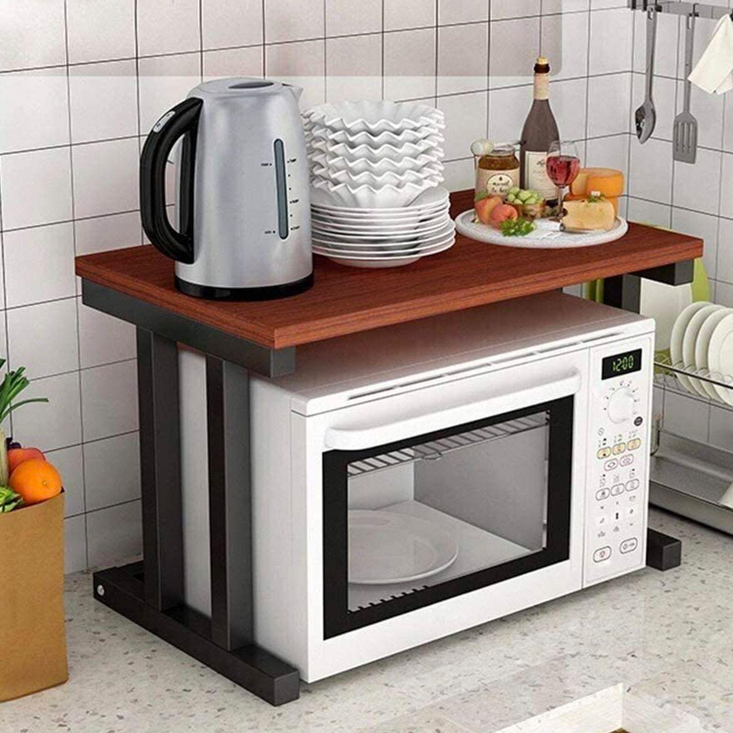 Mueble Organizador Multifuncional Para Microondas de Madera-2