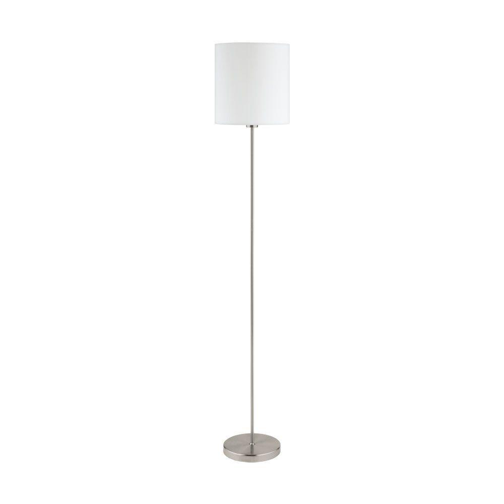 Lámpara Pie Pasteri Acero Tela Blanco 1X60W E27 cod. 95164-0
