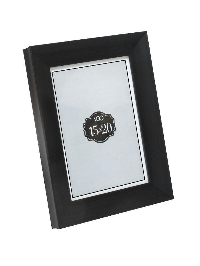 Marco plástico ancho bombé Negro 15x21 cm-0