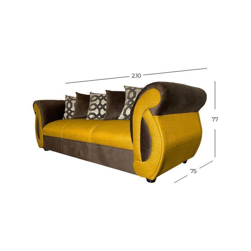 Sofá New Dominga Amarillo 3 Cuerpos-3