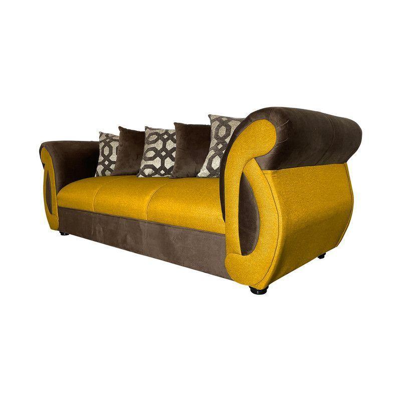 Sofá New Dominga Amarillo 3 Cuerpos-2