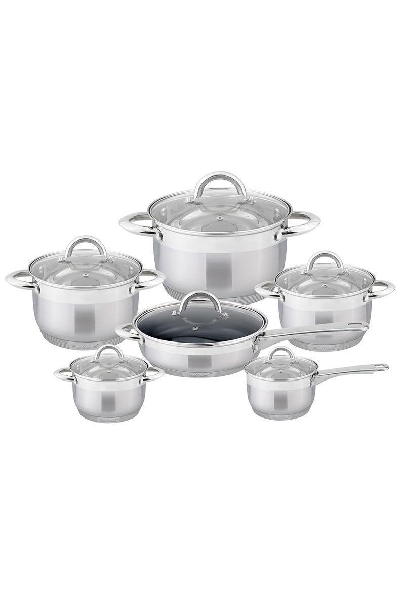 Batería Cocina 12 Piezas Acero Inoxidable Gris-0