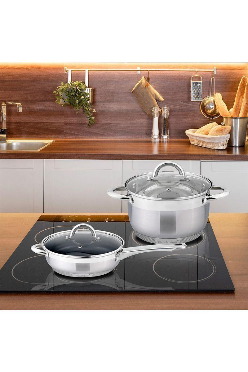 Batería Cocina 12 Piezas Acero Inoxidable Gris-1