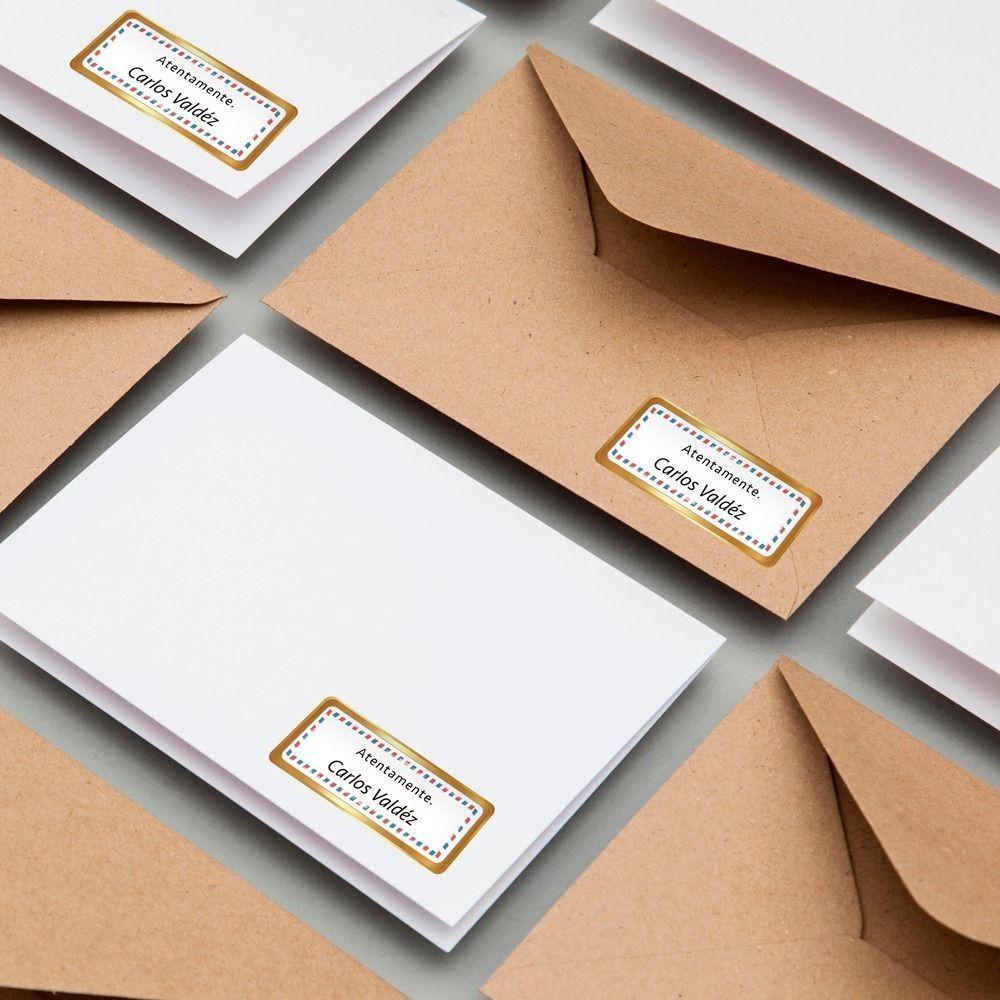 165 Etiquetas borde dorado 75x25 mm Adetec-1