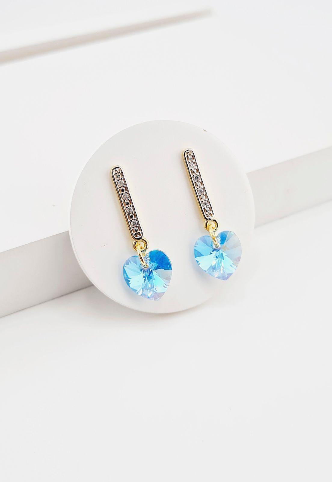 Conjunto Romance Gold Cristales Aquamarine-3