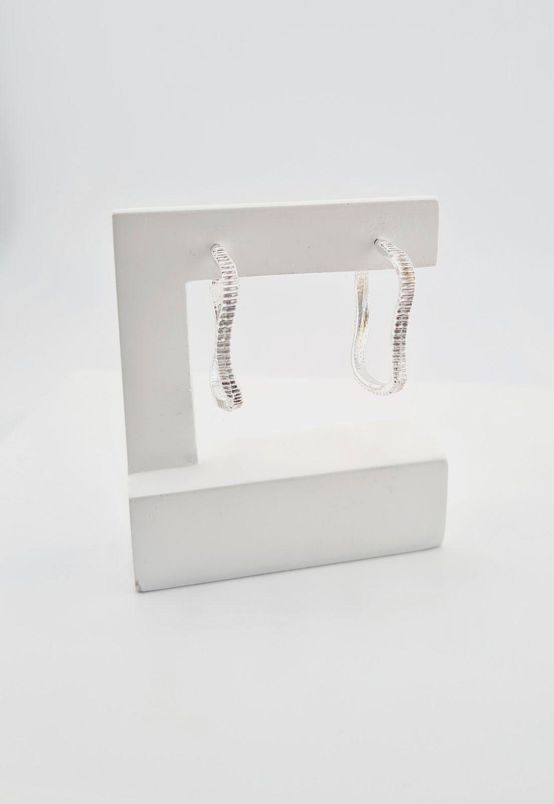 Aros Con Baño de Oro Blanco venecia.-2