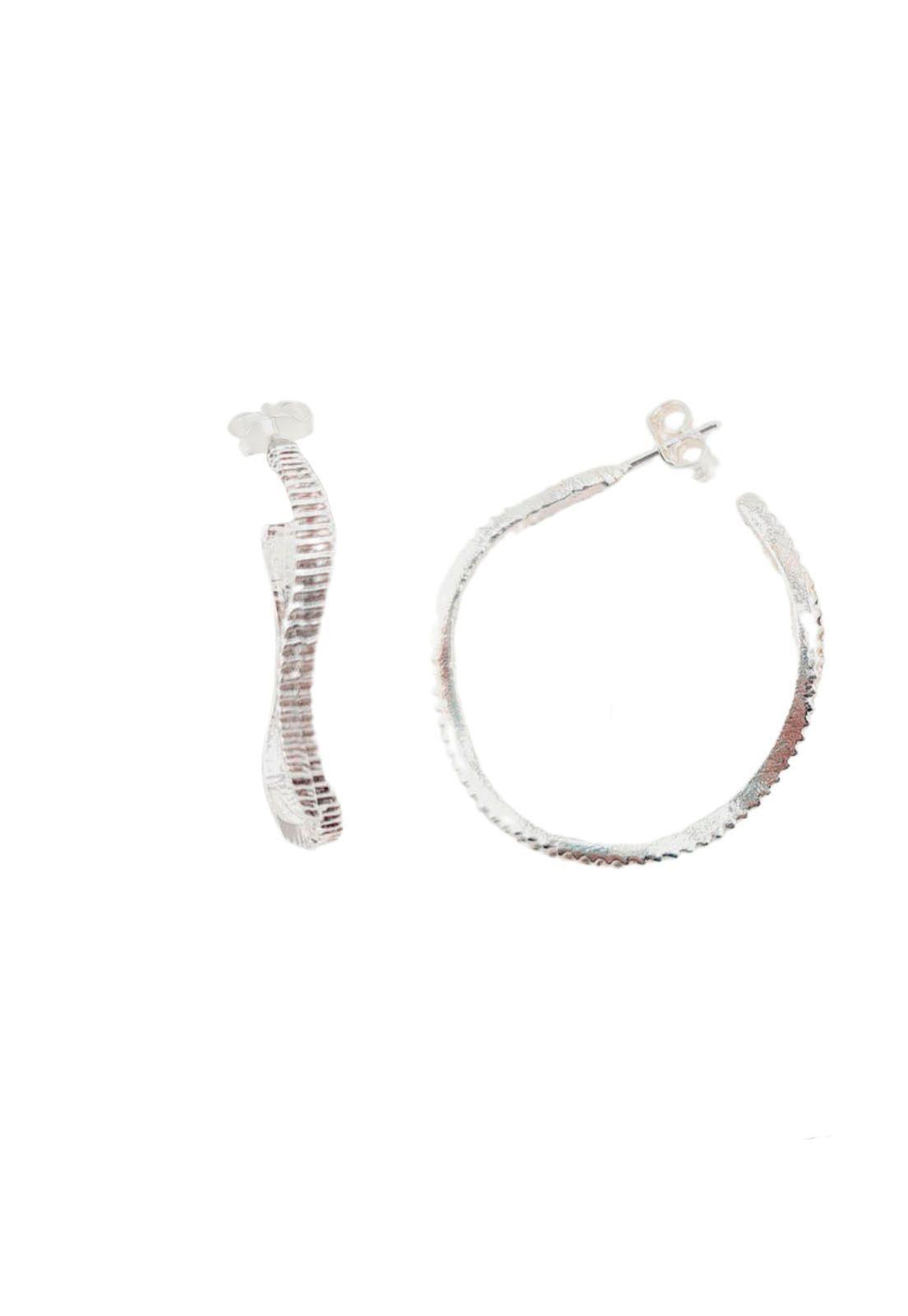 Aros Con Baño de Oro Blanco venecia.-0