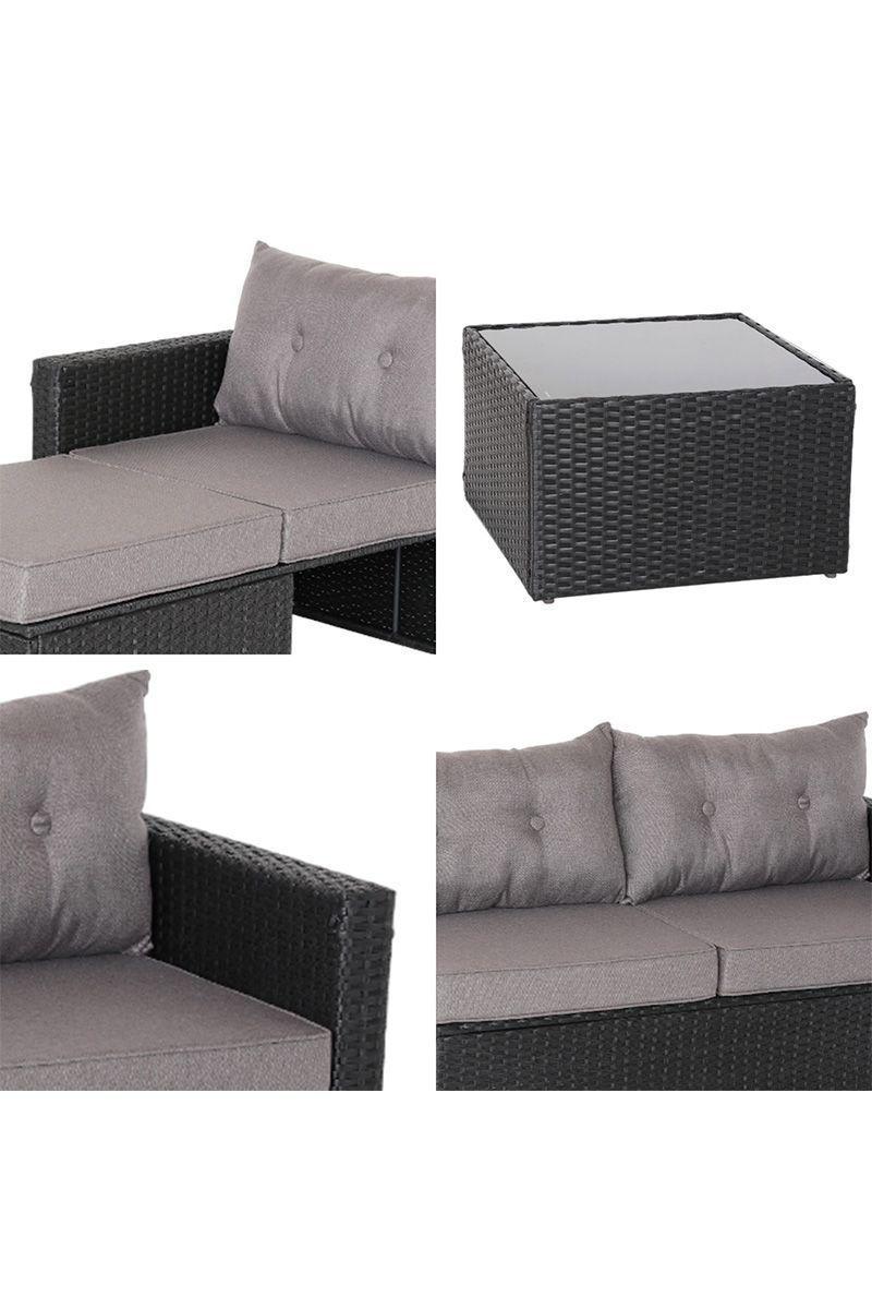 Seccional Intercambiable 3 Cuerpos Terraza Sofa + Mesa gris-4