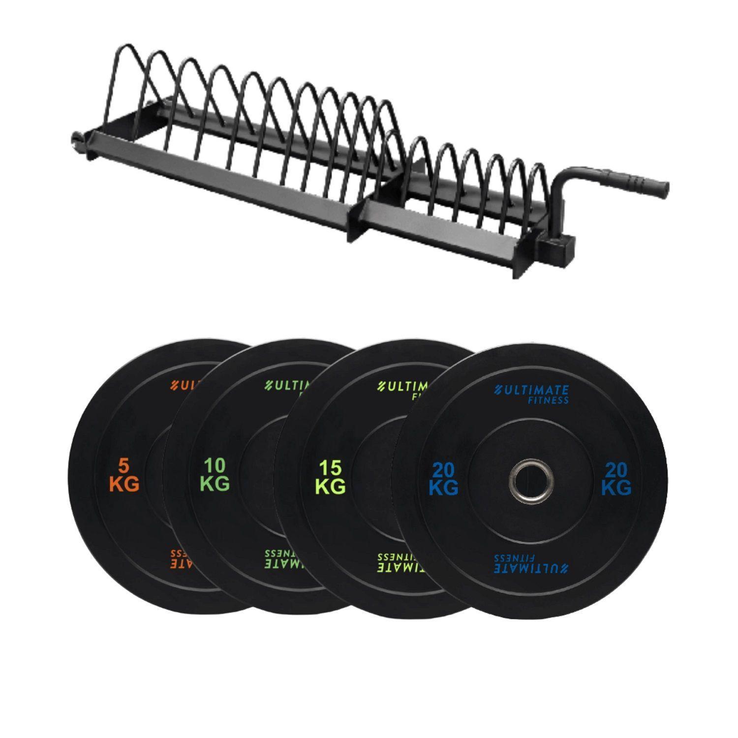 100KG Discos Olímpicos Bumper+ Rack Discos Bumper-0