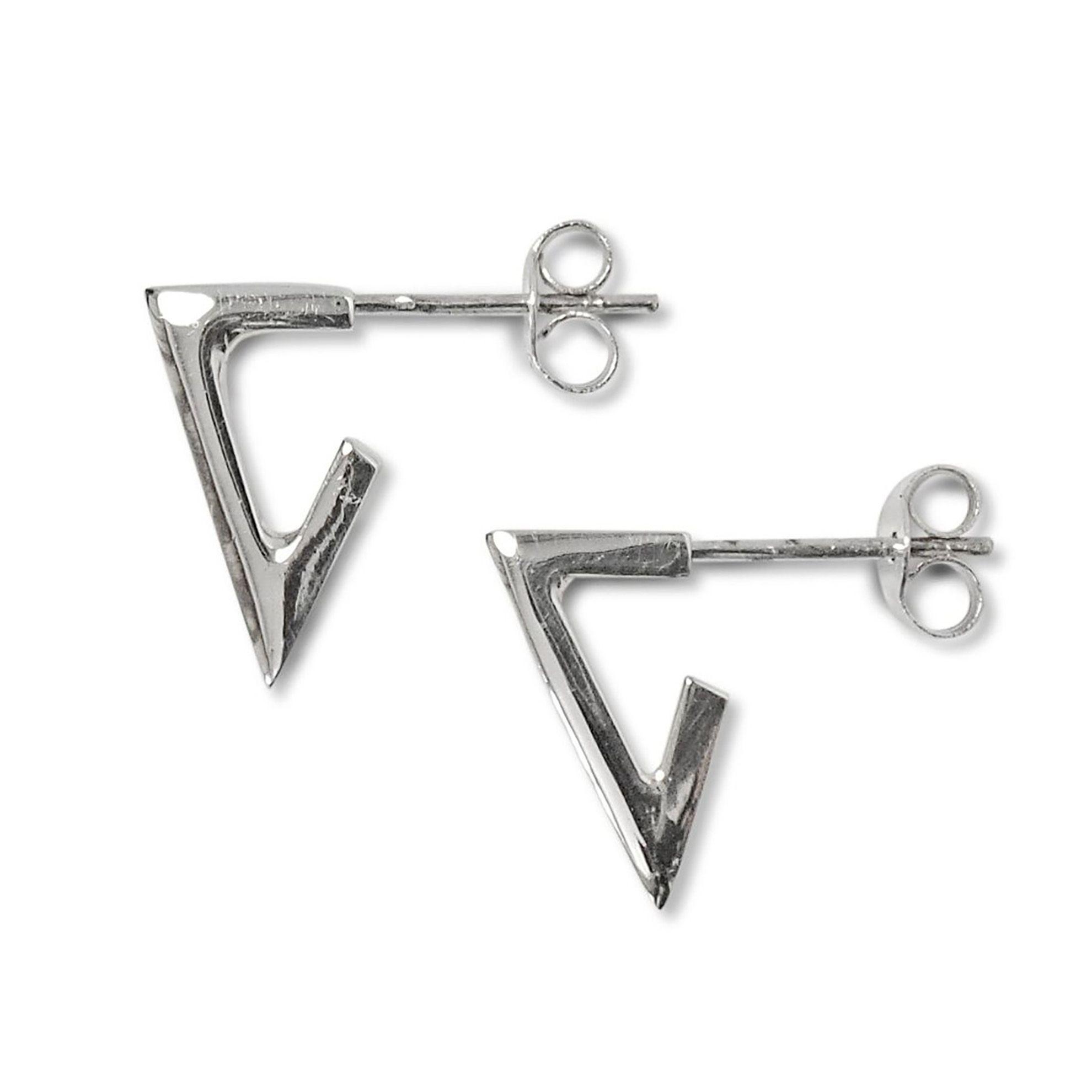 Aros Argolla Triángulo Plata Fina 925-0