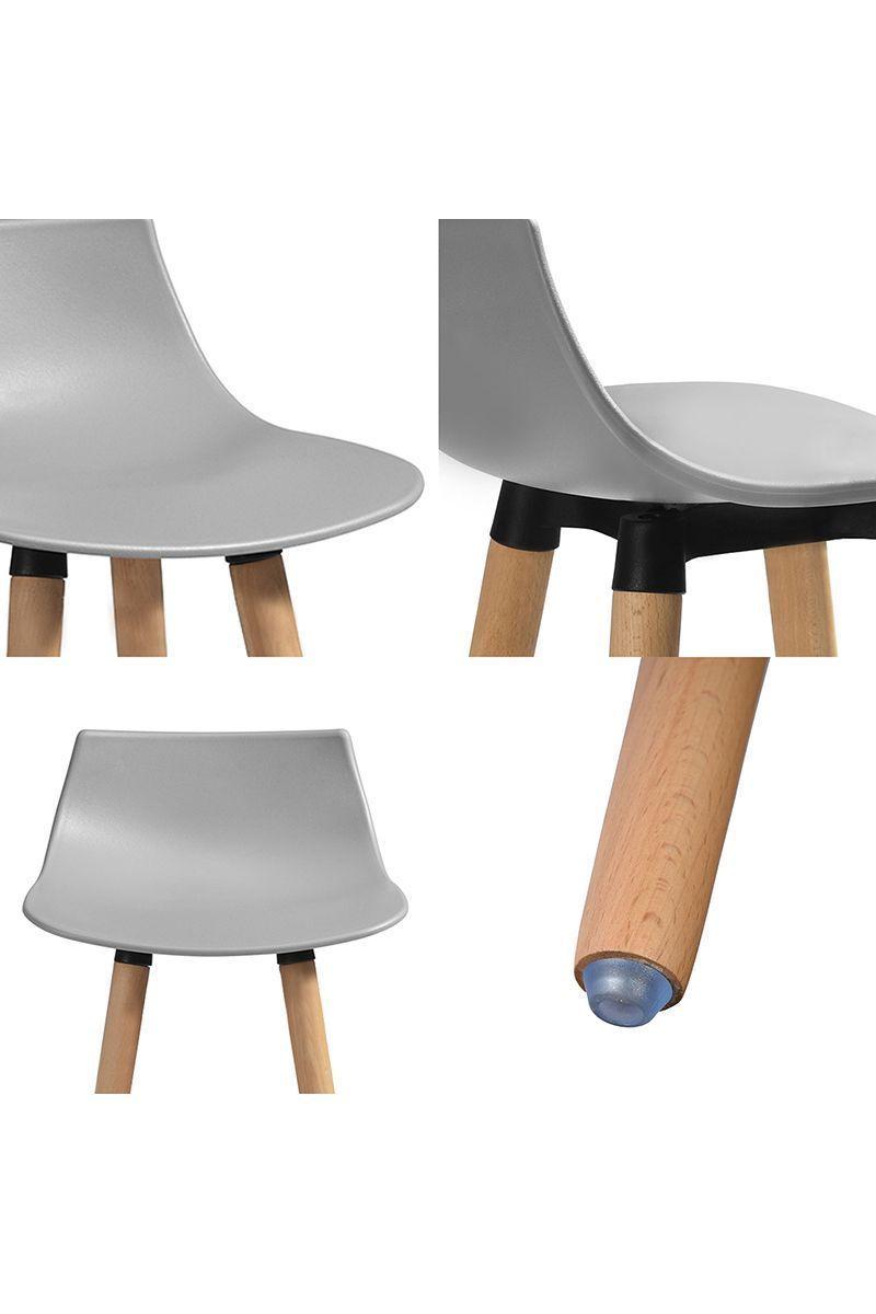 Pack 2 Pisos Bar Patas Madera y Reposapiés Gris-4