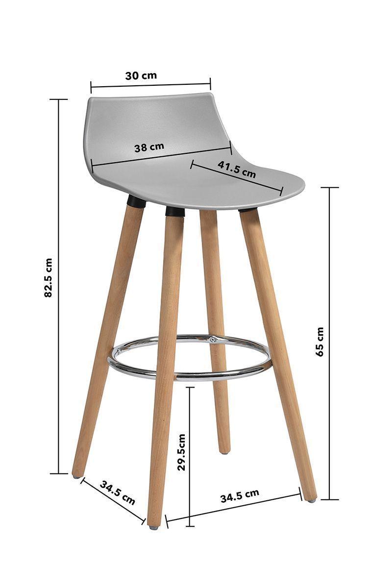 Pack 2 Pisos Bar Patas Madera y Reposapiés Gris-2