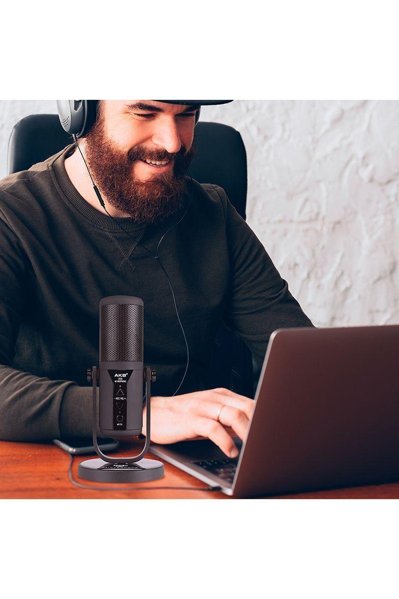 Micrófono de Estudio  Condensador USB AM25  Negro-5