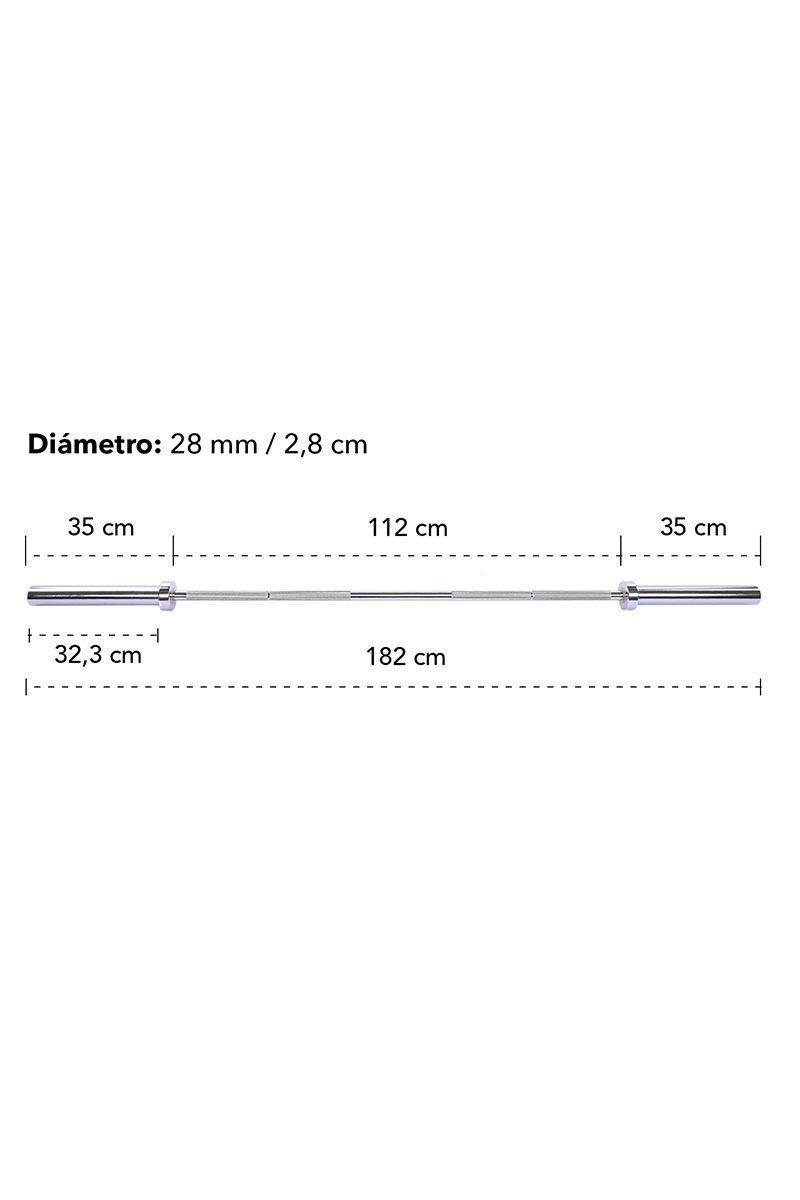 Barra Olímpica de 182 cm 28 mm Gris-2
