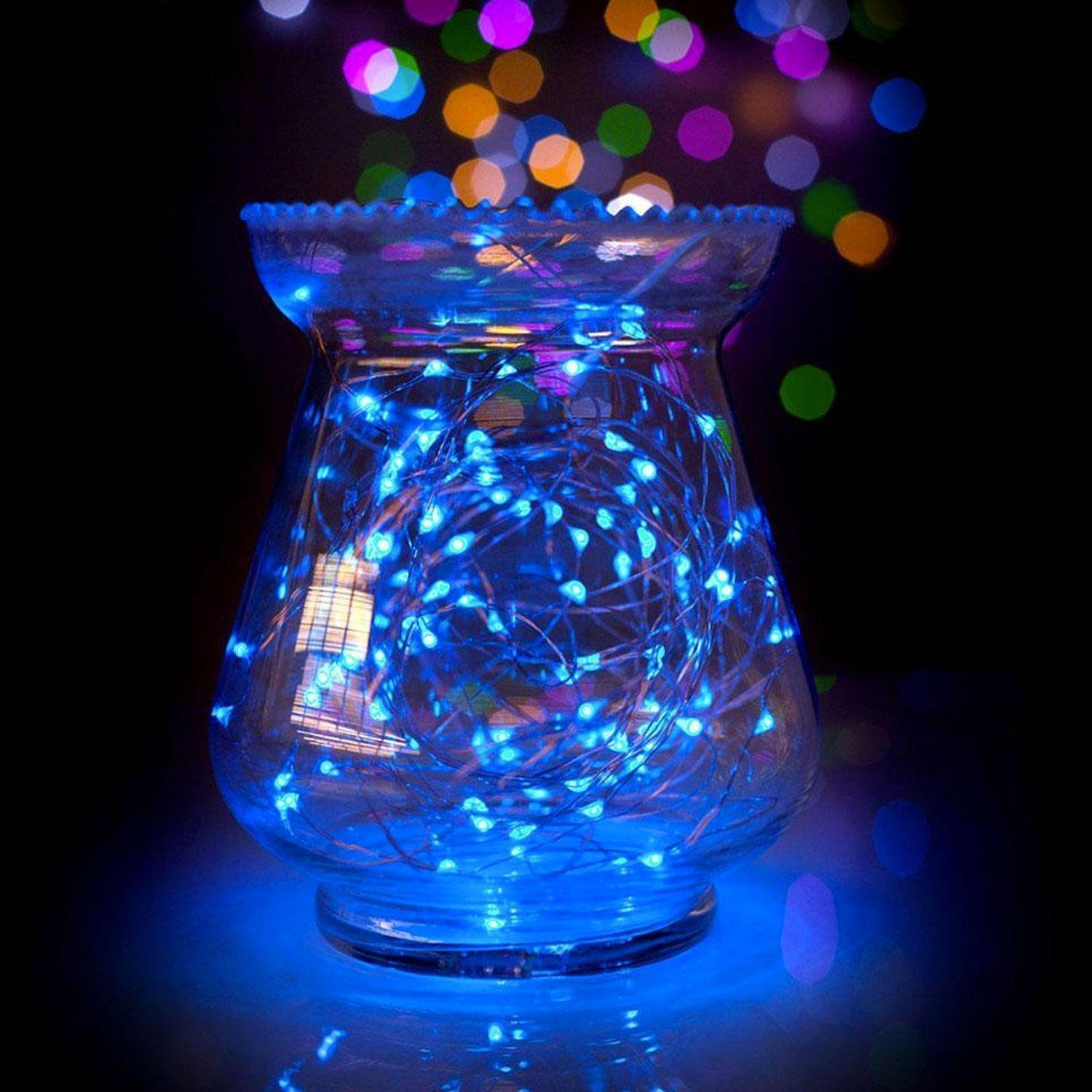 CADENA DE LUZ HADA LED COLOR AZUL 10 METROS CARGA SOLAR-1