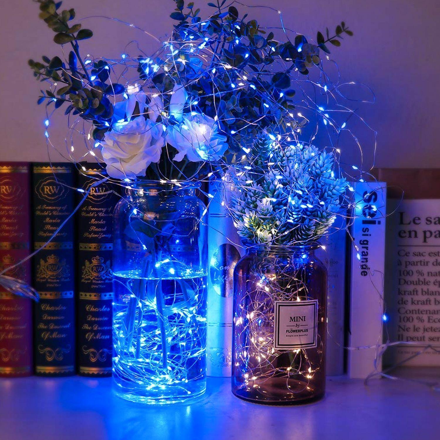 CADENA DE LUZ HADA LED COLOR AZUL 10 METROS CARGA SOLAR-3