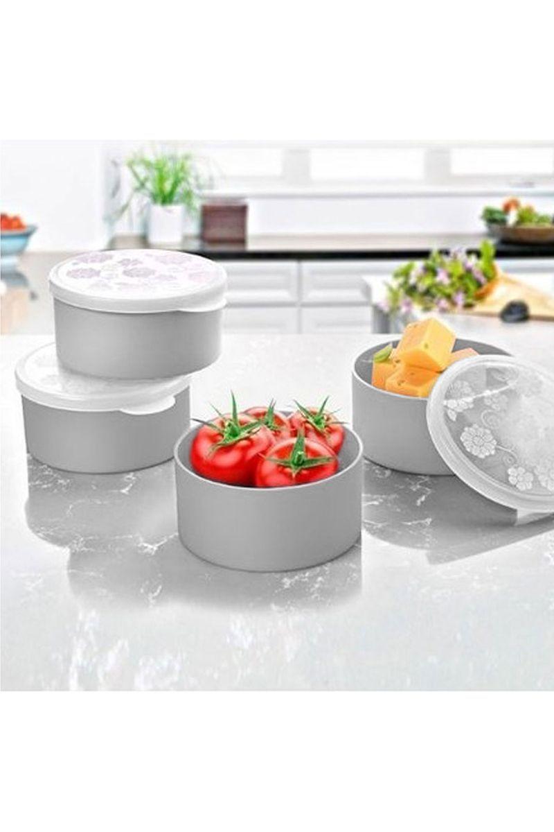 Set 4 Contenedores Comida Gris-1