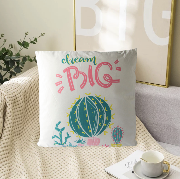 Set de 2 Cojines De Tela Peludo Diseño Verano Modelo F 45 X 45CM-1