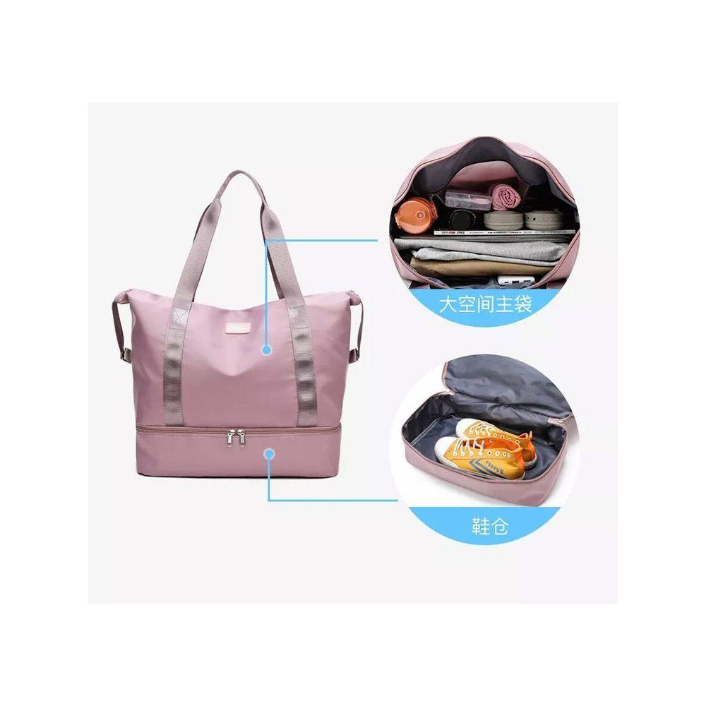 Bolso Gimnasio Viaje Para Mujer Rosa-2
