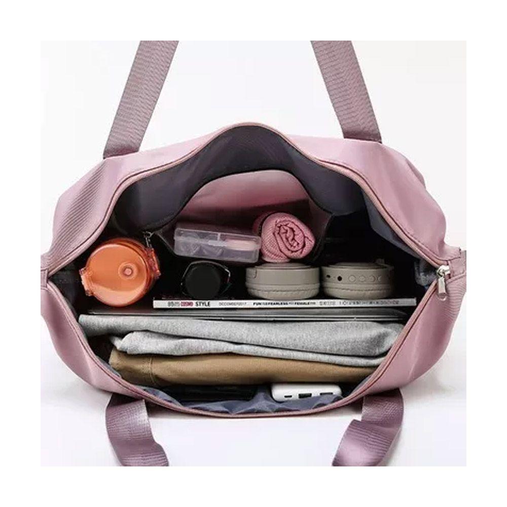 Bolso Gimnasio Viaje Para Mujer Rosa-5