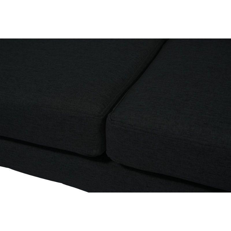 Sofá Lenora Felpa  Negro 3 Cuerpos-3