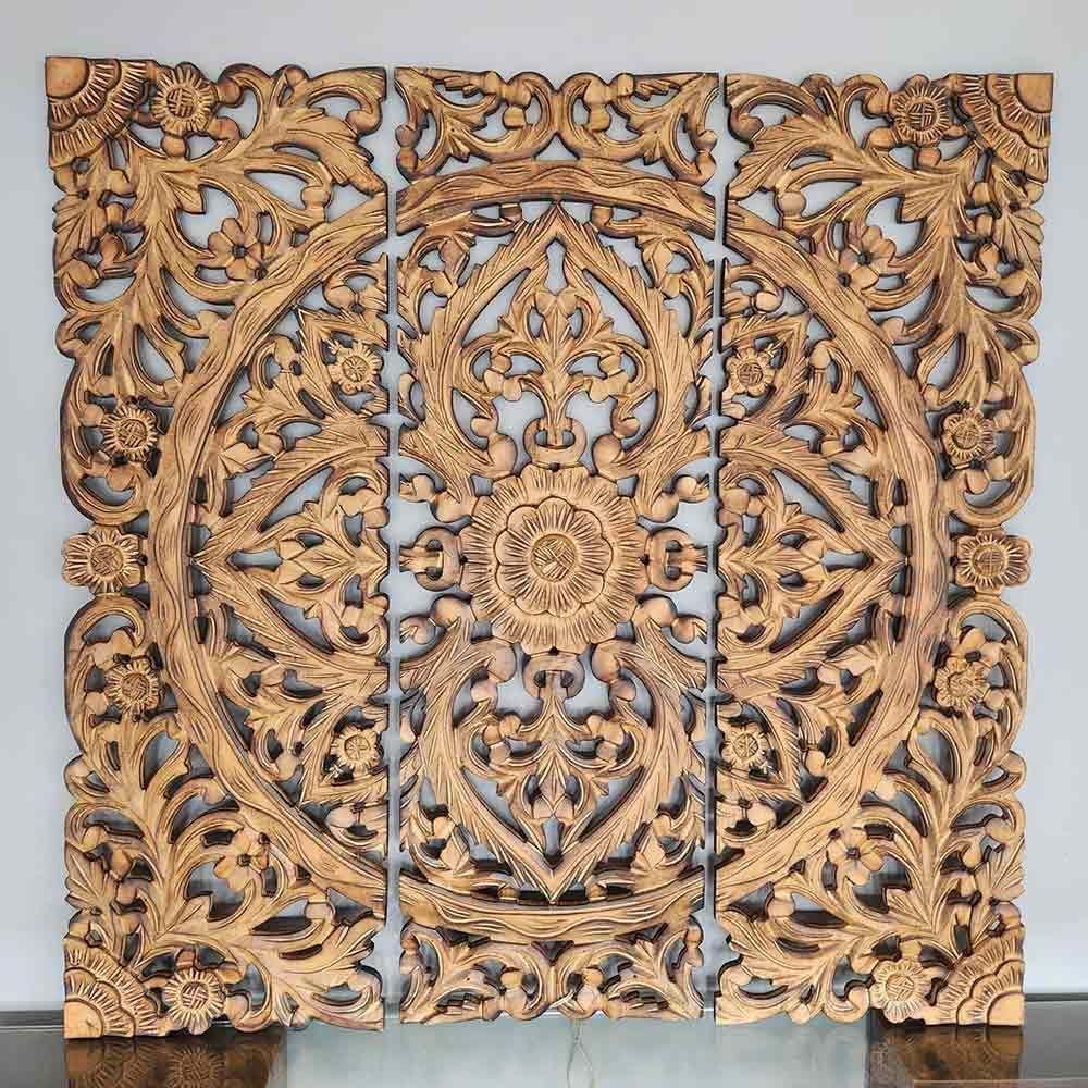 Tríptico Flor Wood OU-0