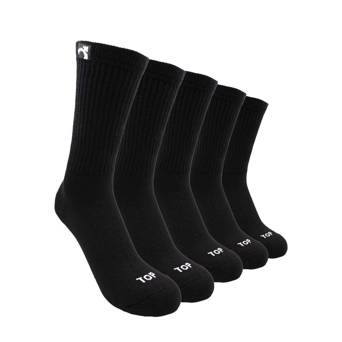 Calcetines Deportivos Largos Negros Pack 5 Top-0