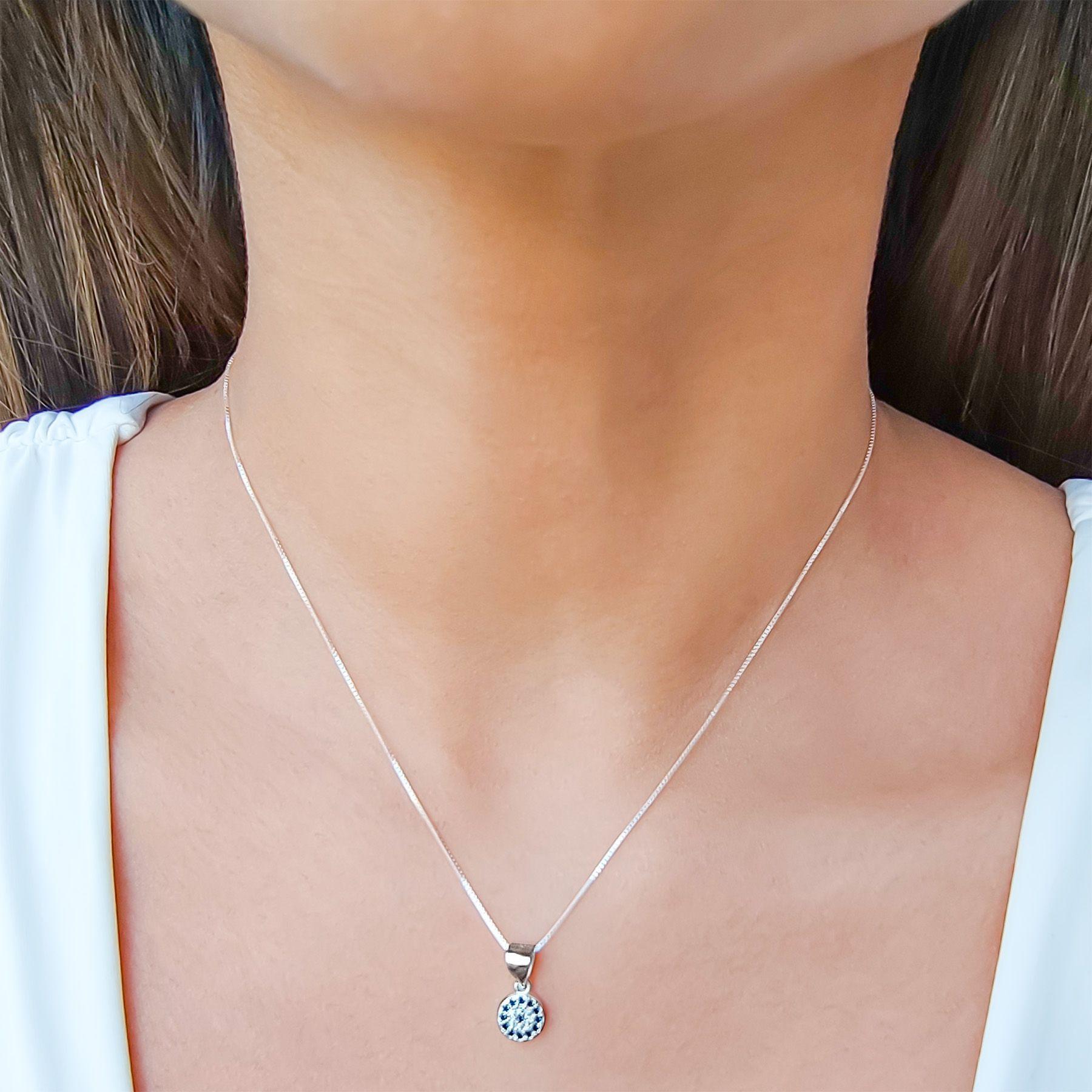 Collar Ojo Turco Circón Plata Fina 925-3