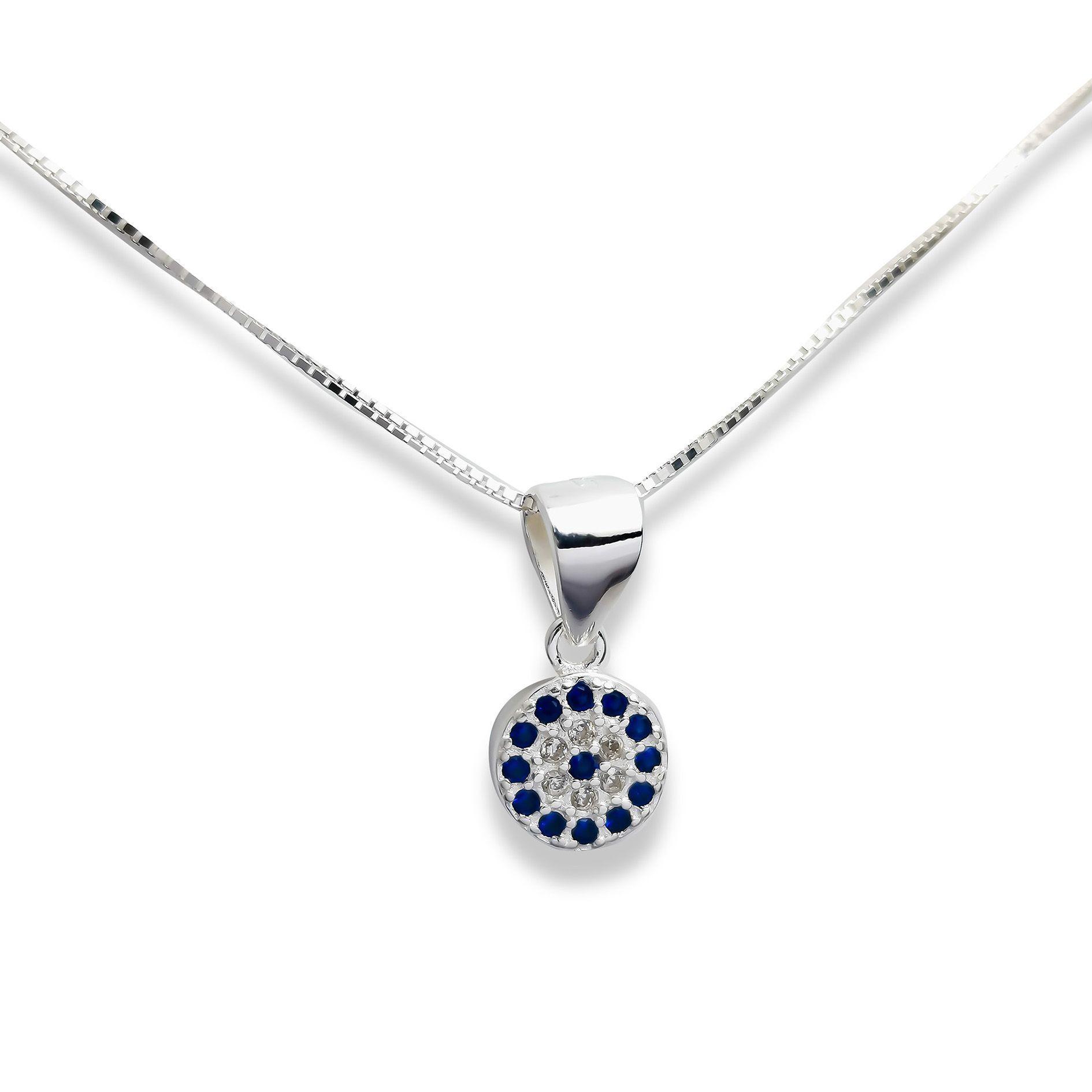 Collar Ojo Turco Circón Plata Fina 925-2