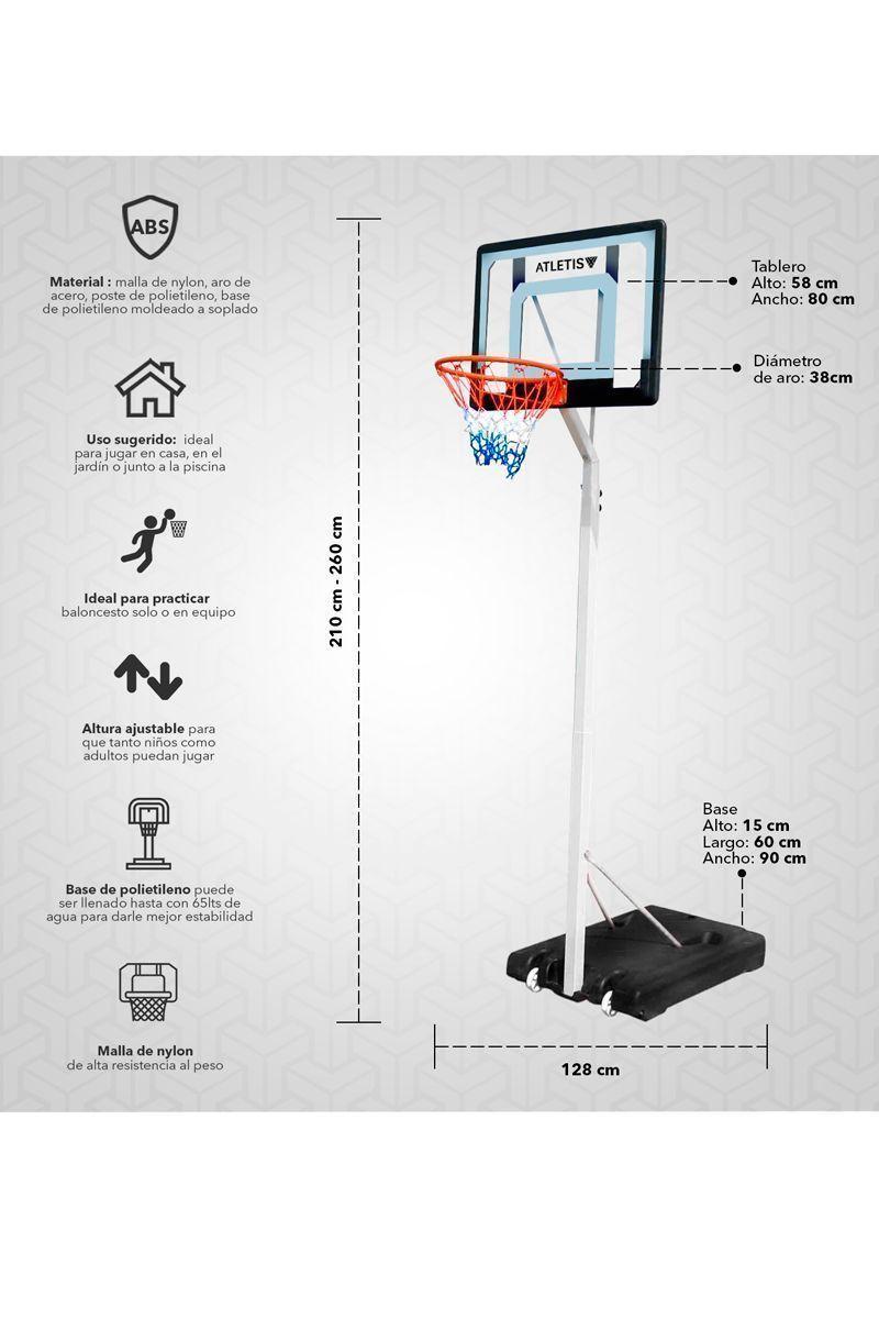 Aro de Basquetbol con Altura Ajustable 2,6 Metros-2