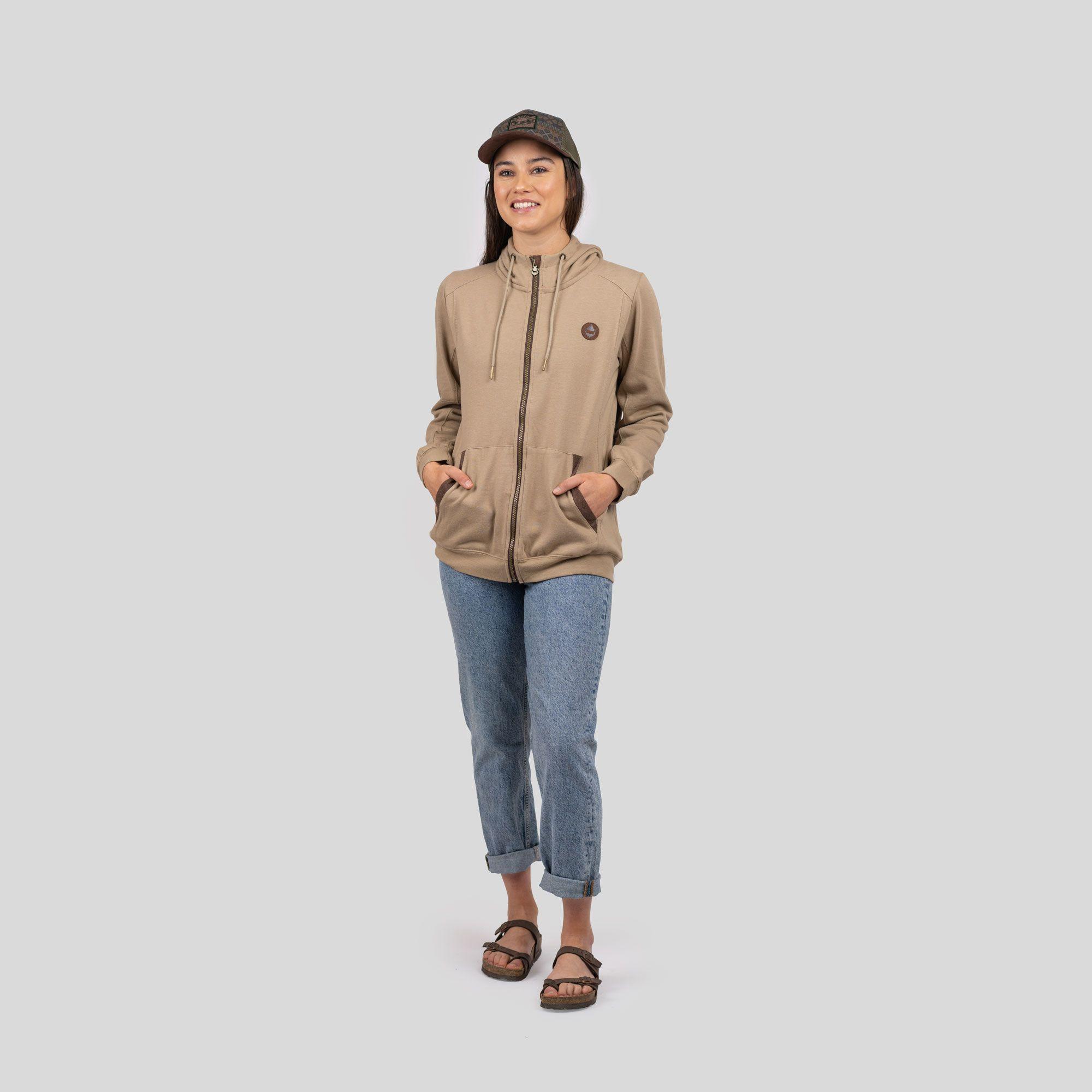 Poleron Hoodie Ulkha Sand Mujer Gnomo-0