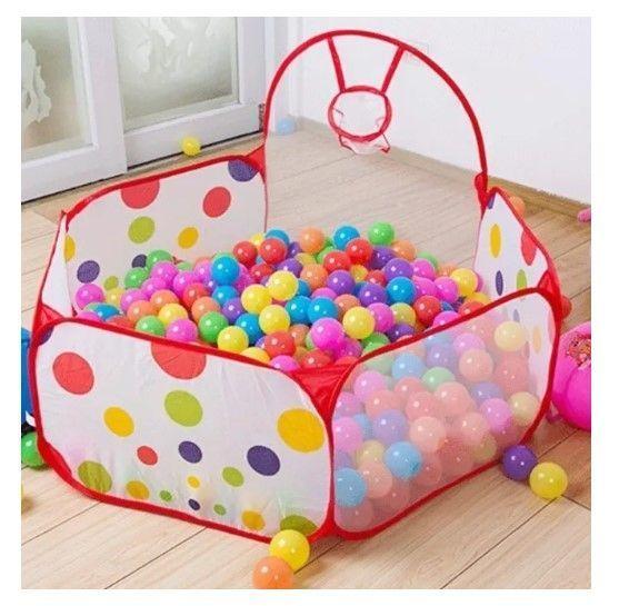 Piscina De Pelota En Suave Tela Para Bebe Con 50 Pelotas-3