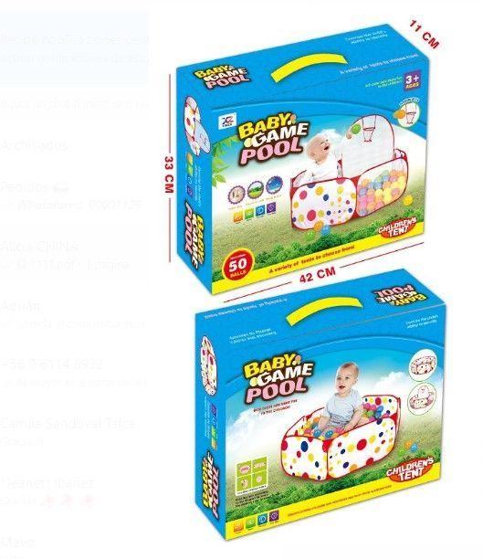 Piscina De Pelota En Suave Tela Para Bebe Con 50 Pelotas-4
