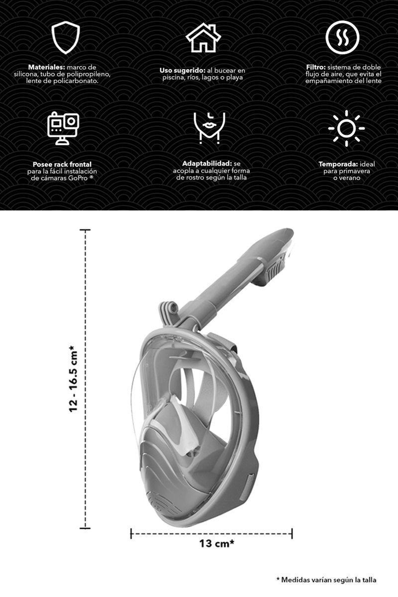 Máscara Snorkel Full Face S/M soporte para cámara-2