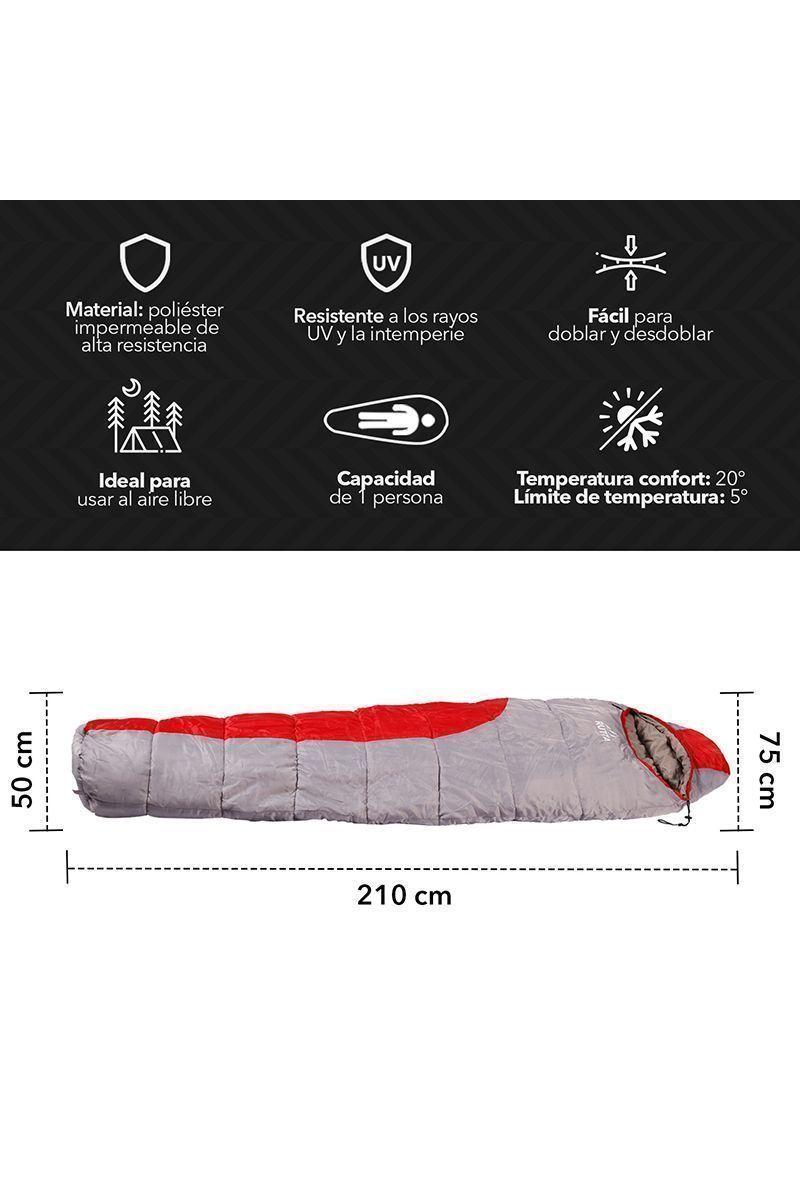 Saco de Dormir Mummy Rojo-2