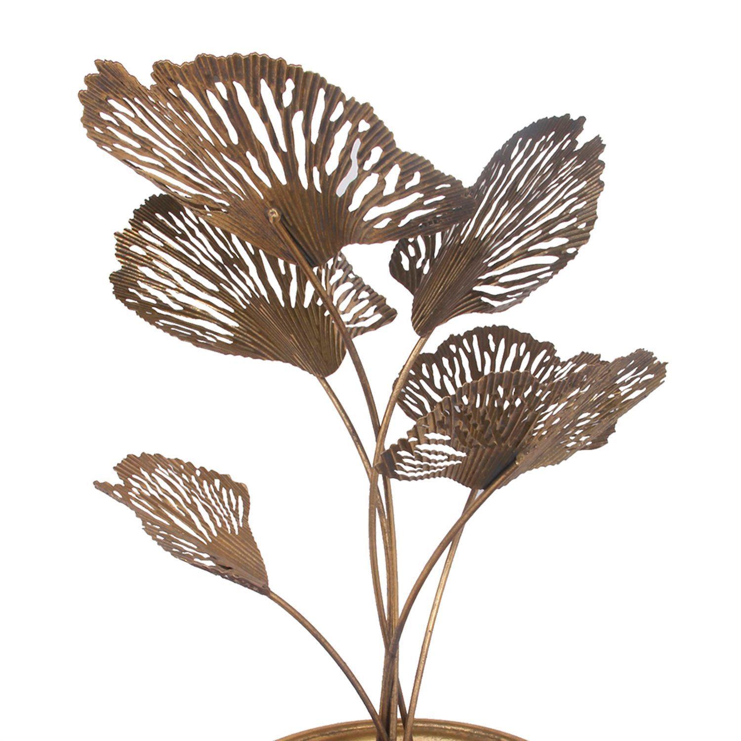 Figura Decorativa Planta Metálica Gingko-1