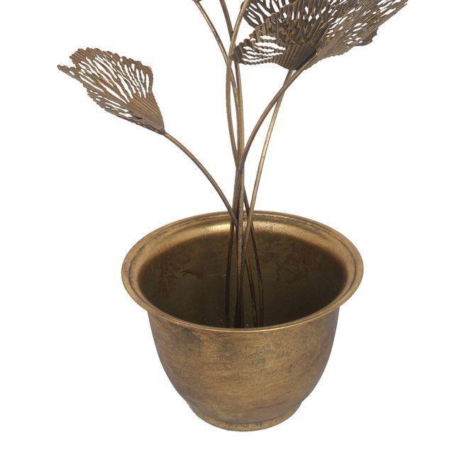 Figura Decorativa Planta Metálica Gingko-2