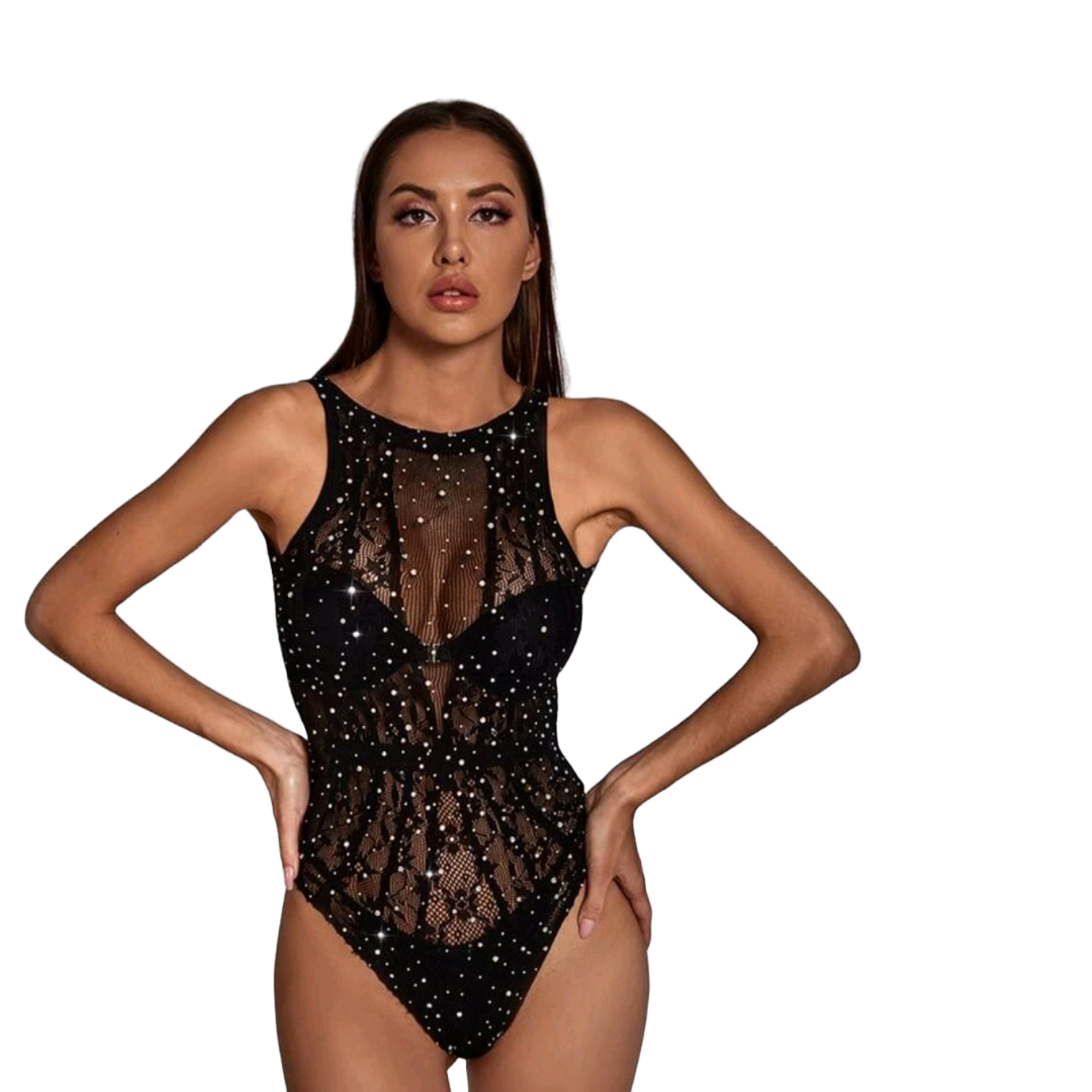 Body Tipo Malla Con Brillantes-0