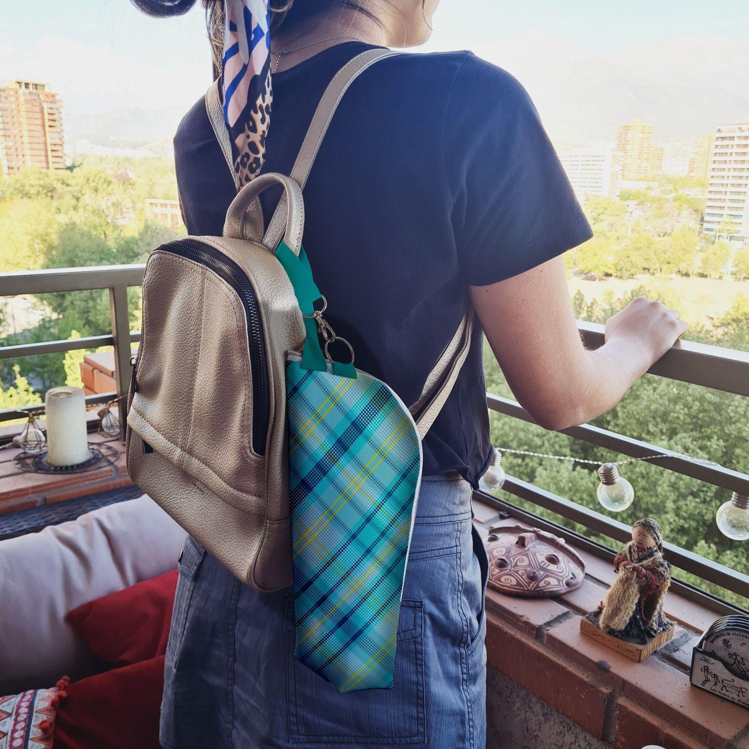 Bolso termico para botella Tartan-3