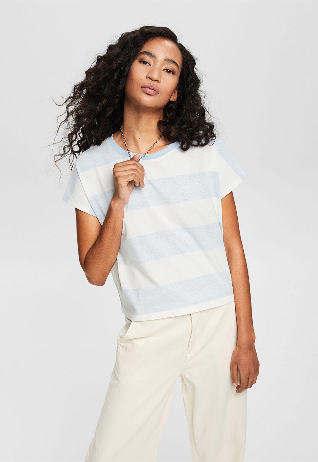 Polera Con Diseño De Rayas Deslavadas Esprit-0